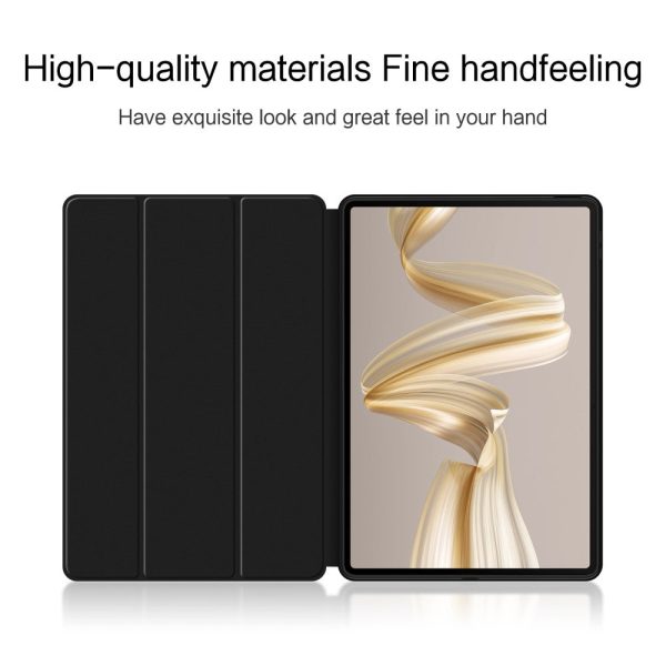 Huawei MatePad Pro 12.2 (2024) Case Vegan Leather Flexible Back Trifold Stand Tablet Cover - Black Online now