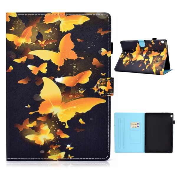 Lenovo Tab M10 cool pattern leather flip case - Gold Butterflies Online