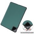 Xiaomi Pad 6S Pro 12.4 Leather Case Tri-fold Stand Auto Wake   Sleep Smart Shell - Blackish Green Fashion