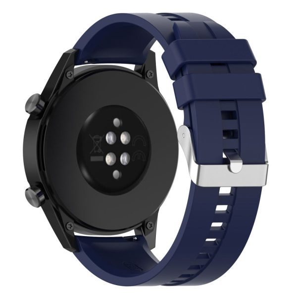 20mm Universal adjustable silicone watch strap - Silver Steel Buckle   Midnight Blue For Cheap