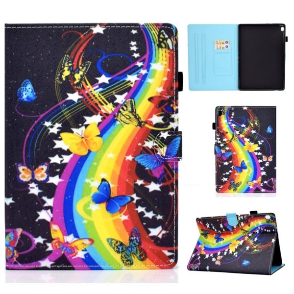 Lenovo Tab M10 cool pattern leather flip case - Rainbow and Butterfly Hot on Sale