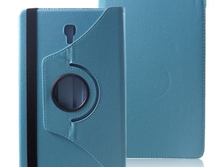 Samsung Galaxy Tab A 10.5 litchi texture leather flip case - Baby Blue Fashion