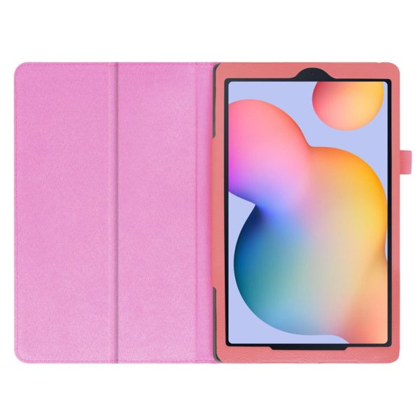 Samsung Galaxy Tab S6 Lite litchi texture leather flip case - Pink Online Sale