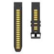 26mm silicone strap for Garmin and Coros watch - Black   Yellow Online Hot Sale