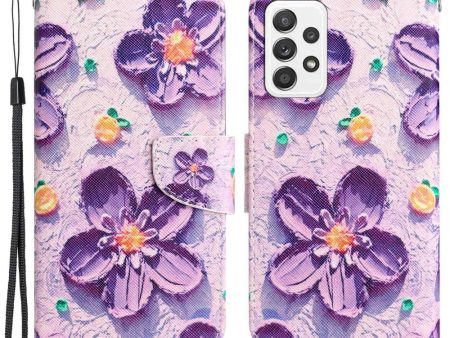 Wonderland Samsung Galaxy A52s 5G   A52 5G   A52 flip case - Purple Flower Sale