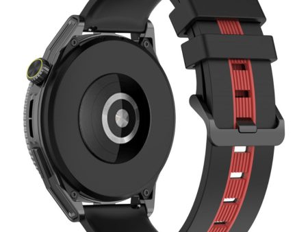 22mm Universal dual-color silicone watch strap - Black   Red For Cheap