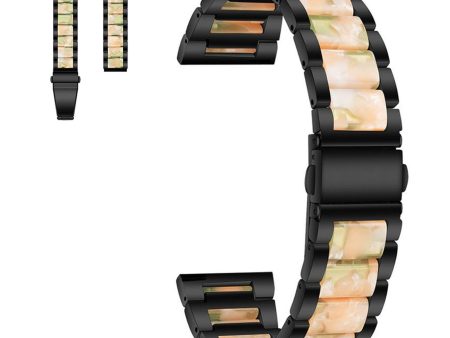 20mm Universal stylish three bead resin stainless steel watch strap - Black   Pink Green Online now